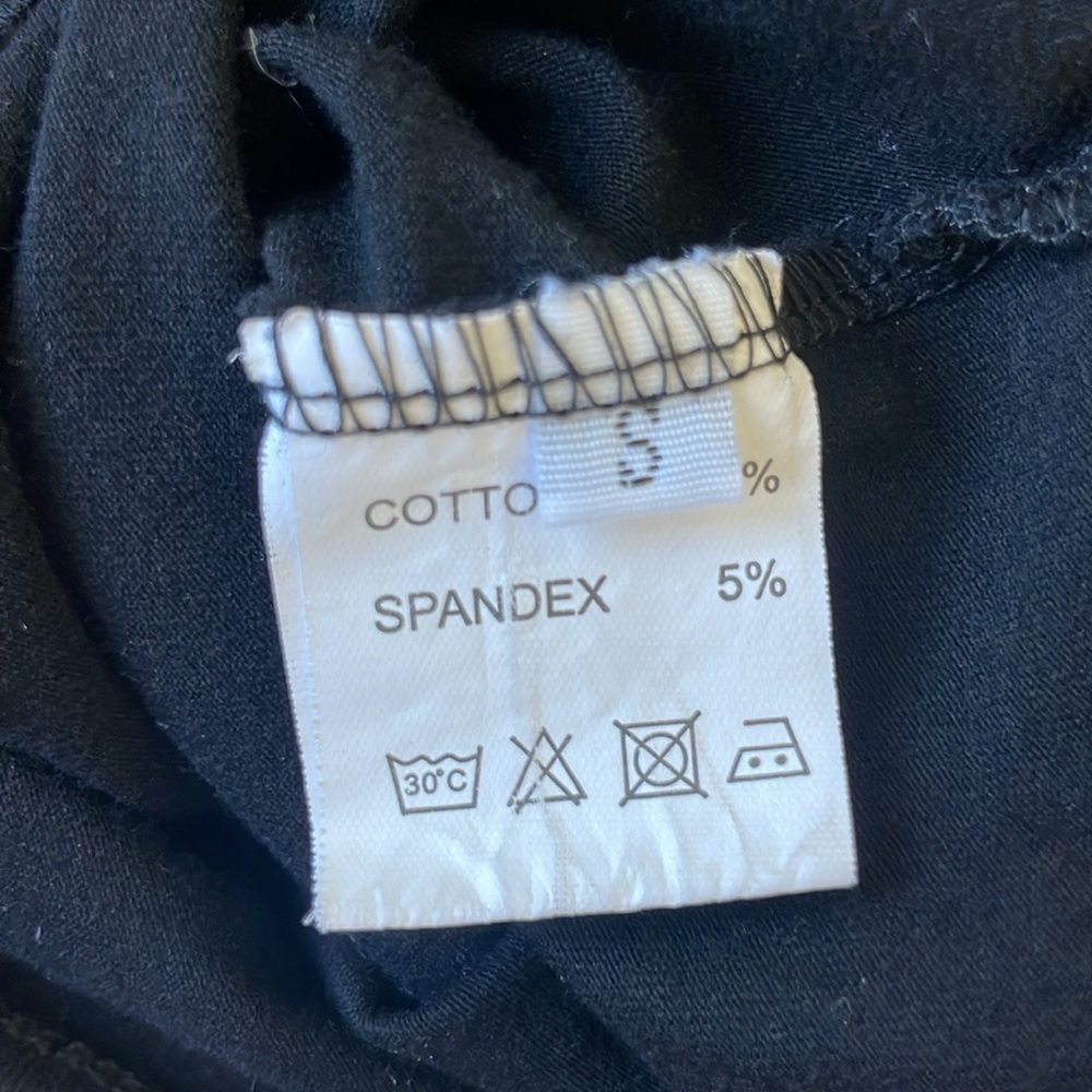 Black Cotton V-Neck Bodysuit - Size: S - Picture 4 of 4